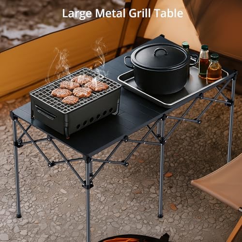 Anbte Heavy-Duty Roll Up Camping Table, Support 264 lbs, 48” x 24”, Black - Image 6