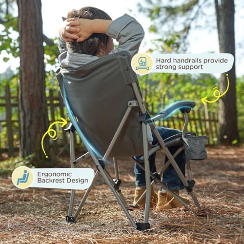 Busy Bee Oversized Kids Camping Chair with Cup Holder, High Back Toddler Chair Kids Folding Chair, Perfect for Beach & Outdoor, Supports 150 Lbs. - Image 5
