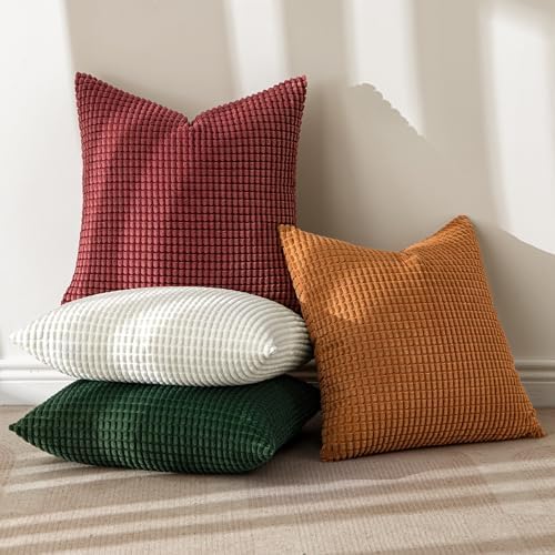 MIULEE Modern Decorative Pillow Covers 18x18 Inch Set of 4 Christmas Red - Image 7