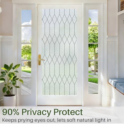 Windimiley Window Privacy Film, Moroccan Pattern Static Cling, 23.6"x157.5" - Image 2