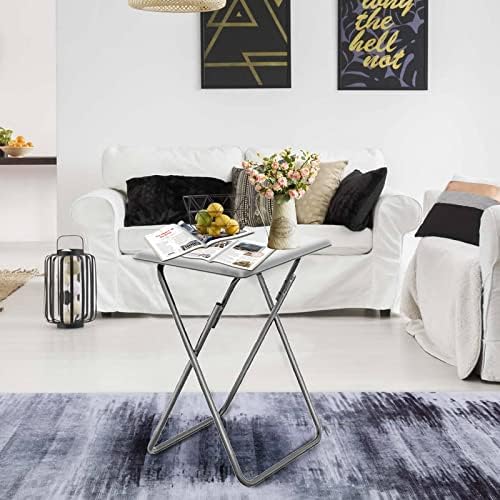 Garden 4 you Portable Folding TV Tray Table TV Dinner Tray with Sturdy MDF,No Assembly Required, 25In(White,1PC) - Image 5