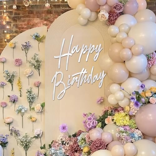 Yousoontic Happy Birthday Sign for Backdrop, 23 x 20 Inch, Classic, White - Image 6
