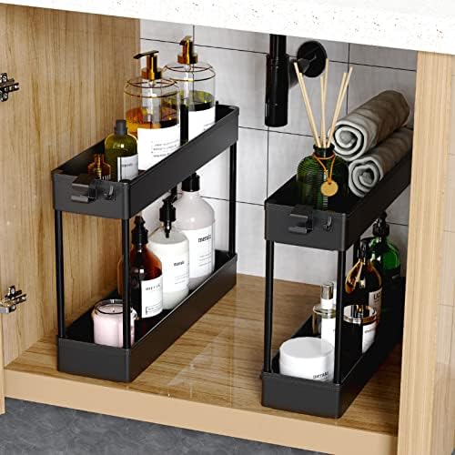 SPACEKEEPER Slim Rolling Storage Cart, 4 Tier Bathroom Cart Organizer,Black - Image 2
