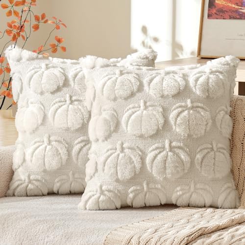MIULEE Fall Pillow Covers Pumpkin Fall Decor 20x20 Beige by MIULEE