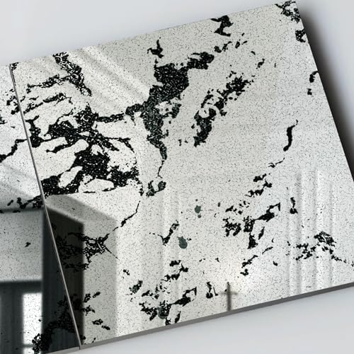 LiveInUrban 12PCS Silver Antique Acrylic Wall Panels for Home Living Room Bedroom, Distressed and Torn Stone 11"x11" - Image 4