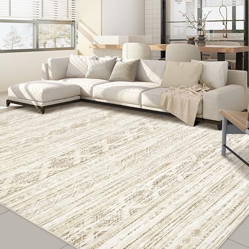 Nakagishi 6x9 Area Rugs Living Room: Washable Boho Large Neutral Modern Soft Farmhouse Beige Rug Stain Resistant Indoor Floor Non-Slip Carpet for Women Home Enthusiasts Aged 25-45 - Bedroom Room Decor by NakagishiAreaRug