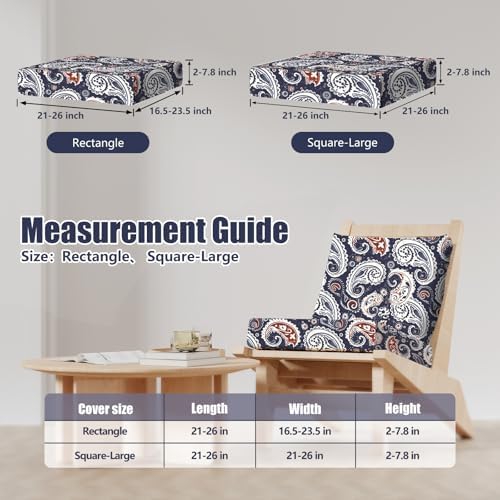 8Pcs Outdoor Cushion Covers, Stretch Patio Furniture Couch Chair Slipcovers - Image 2