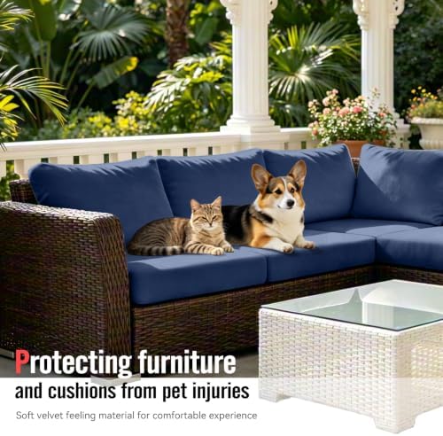 8Pcs Outdoor Cushion Covers, Stretch Patio Furniture Couch Chair Slipcovers - Image 6