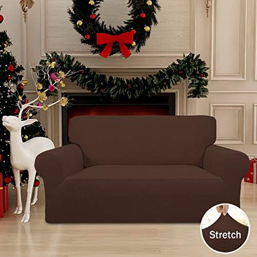 Easy-Going Stretch Loveseat Couch Covers Washable Coffee - Image 2