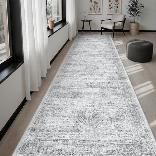 Soalmost Washable Hallway Runner Rug 3x10 Kitchen Entry Rugs Non-Slip, Grey - Image 4