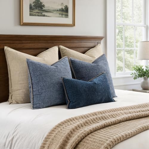MIULEE Decorative Couch Throw Pillow Covers 20x20 in Dark Grey Blue 2 Pack - Image 6
