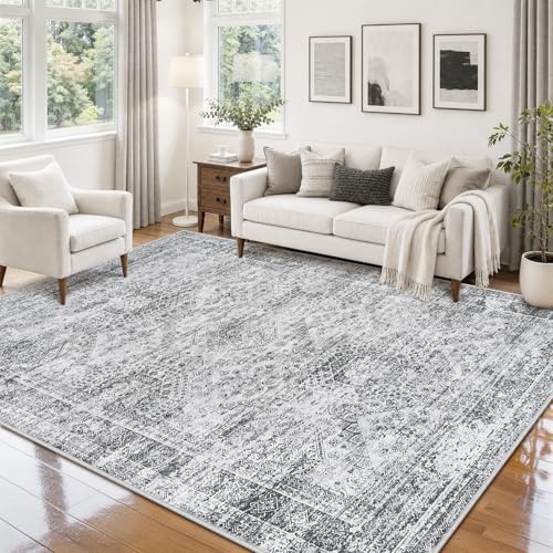 Aelenmu 5x7 Area Rugs for Living Room Washable Bedroom Dining Room Grey - Image 3