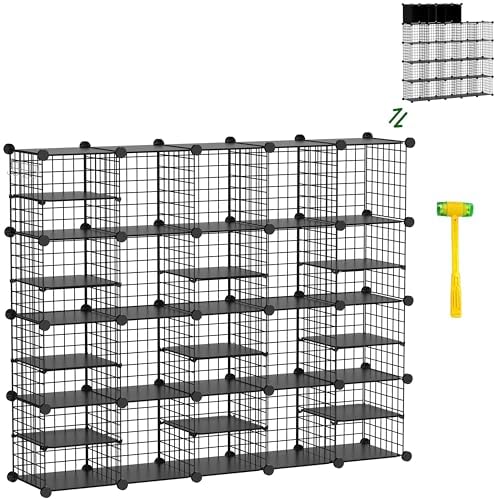 Wire Cube Storage Organizer, 20 Cubes Converted into 23 Cubes, Sturdy Metal Grids Storage Shelf Closet Shelving Units and Storage, Shelves for Bedroom LIvingroom Office by Kiivoena