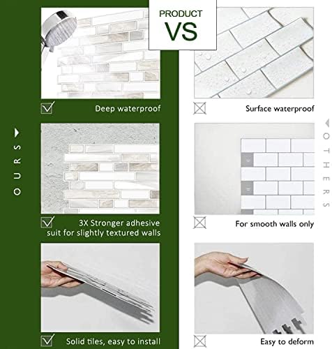 STICKGOO Peel and Stick Wall Tile Self-Adhesive Backsplash Thicker Design - Image 3
