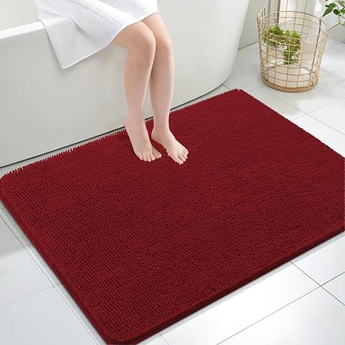 OLANLY Large Bathroom Rugs 44x32, Extra Soft Absorbent Chenille Bath Rugs by OLANLY