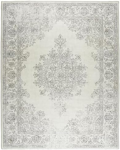 ReaLife Rugs Machine Washable Area Rug - Living Room Bedroom Bathroom Kitchen Entryway Office - Padded Low Pile Stain Resistant Premium - Boho Farmhouse Vintage - Paige - Ivory 4' x 6' - Image 3