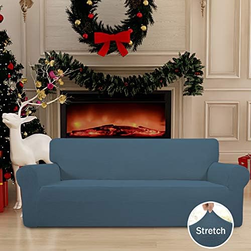 Easy-Going Stretch Couch Covers for Sofa Washable Large Bluestone - Image 2