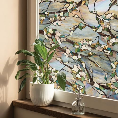 Sunset Window Privacy Film by Artscape - Decorative Stained Glass Design, Static Cling, Blocks Views, Not Light, UV Protection, Durable in Heat, Cold, and Humidity, Made in USA - 24 x 36 Inch by Unknown