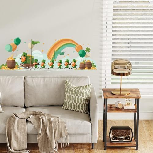 ANNA QUEEN St Patrick’s Day Leprechaun Wall Decals Peel and Stick Lucky Irish Leprechaun Rainbow Wall Stickers Removable Vinyl Holiday Wall Decor for Kids Room Party Decoration - Image 6