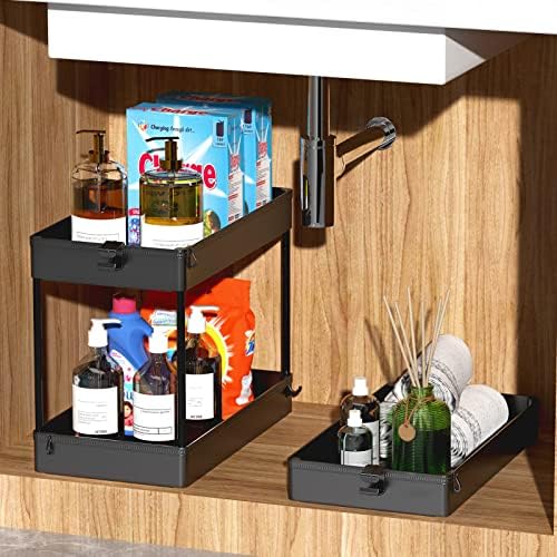 SPACEKEEPER 3 Tier Rolling Cart, Bathroom Cart Organizer with Wheels, Black - Image 3