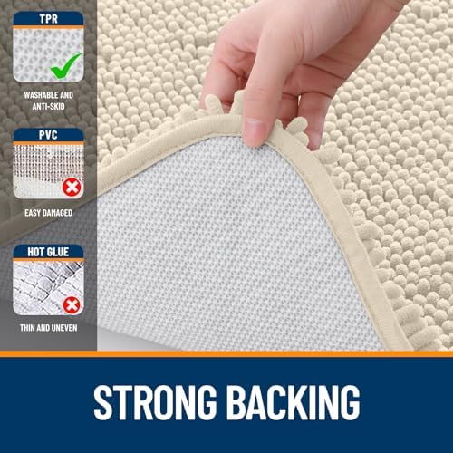 OLANLY Large Bathroom Rugs 44x32, Extra Soft Absorbent Chenille Bath Rugs - Image 6