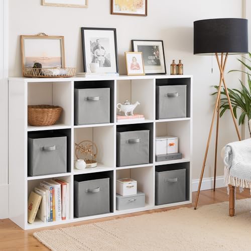 Cupic Cupid 6-Pack 11x11 Fabric Storage Cubes, Cube Storage Bins, Gray - Image 7