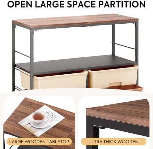 APEXCHASER Rolling Storage Cart with 8 Large Drawers, Wooden Tabletop - Image 4