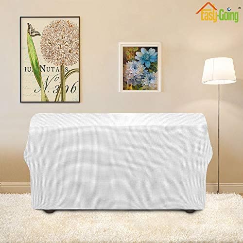 Easy-Going Stretch Loveseat Couch Covers Washable Snow White - Image 4