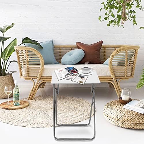 Garden 4 you Portable Folding TV Tray Table TV Dinner Tray with Sturdy MDF,No Assembly Required, 25In(White,1PC) - Image 6