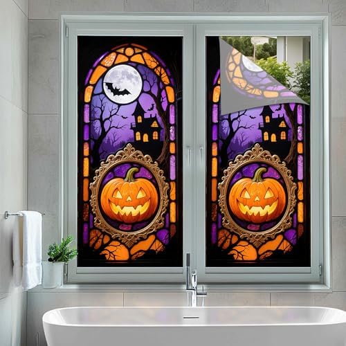 HOMETITUTE Haunted House Bats Gothic Privacy Window Cling 17.7x39.3 PVC - Image 5
