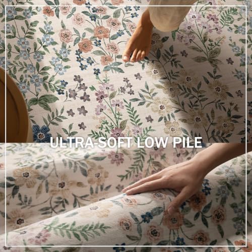 Washable Kitchen Rug Runners for Hallways: 2'x10' Bedroom Rug Non Slip Low Pile Stain Resistant Soft Indoor Floor Carpet Runner Rug for Entryway Hallway Kitchen Laundry Room Farmhouse - Image 3