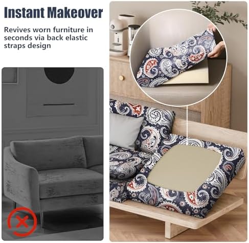 8Pcs Outdoor Cushion Covers, Stretch Patio Furniture Couch Chair Slipcovers - Image 5