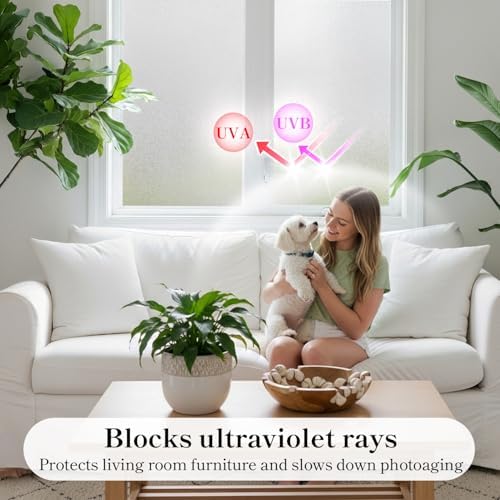 Qualsen Frosted Glass Window Privacy Film with Tools, 17.4'' x 78.7'' - Image 5