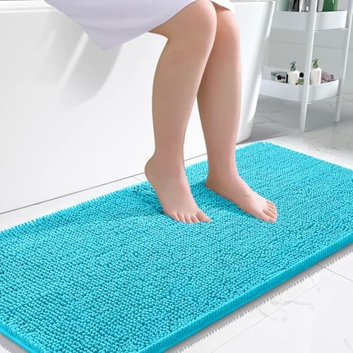 OLANLY Bathroom Runner Rugs 45x27, Extra Soft Absorbent Chenille Bath Rugs by OLANLY