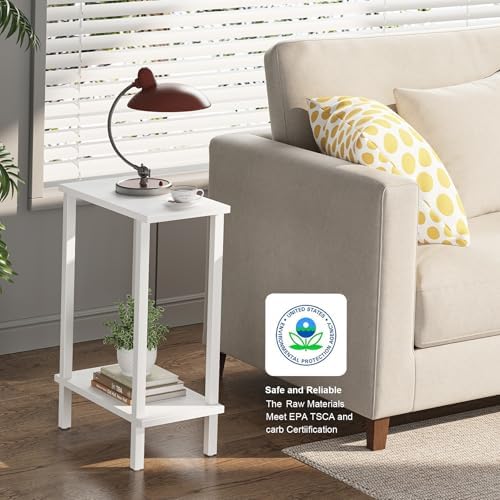 TUTOTAK Narrow Side Table, 2-Tier Small End Table for Couch - Image 4