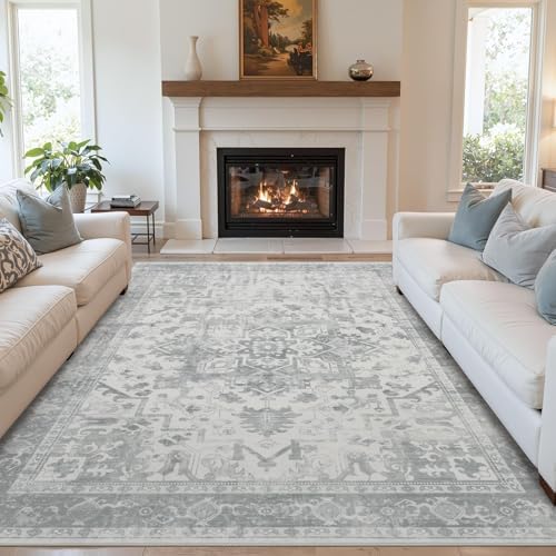 Rugxara 6x9 Grey Washable Area Rug for Living Room by Rugxara