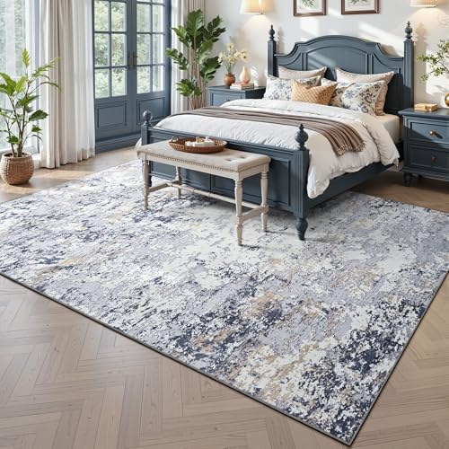 Toneed Washable 8x10 Area Rug with Non-Slip Backing for Living Room - Image 2