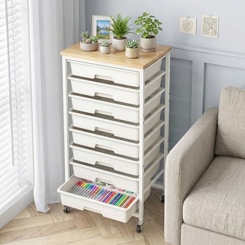 Rolling Storage Cart 8 Drawers Utility Organizer with Wheels by LABUK