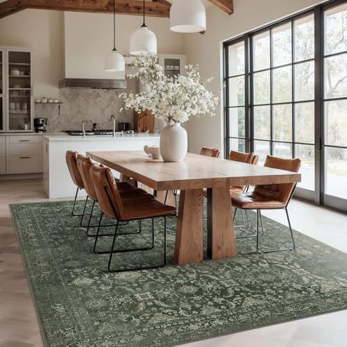 Rugxara Green 6x9 Area Rugs Washable Rug for Living Room Dining Bedroom - Image 3