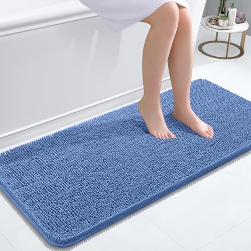 OLANLY Bathroom Runner Rugs 47x20, Extra Soft Absorbent Chenille Bath Rugs by OLANLY