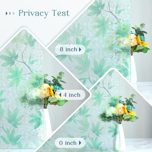 Haton Window Privacy Film, Leaf Rainbow Film, 35.4" x 78.7" - Image 5