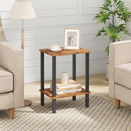 TUTOTAK End Table, Side Table, Nightstand, 2-Tier Storage Shelf - Image 4