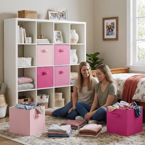 GRANNY SAYS 13x13 Cube Storage Bins, Pink Gradient, 6-Pack - Image 7