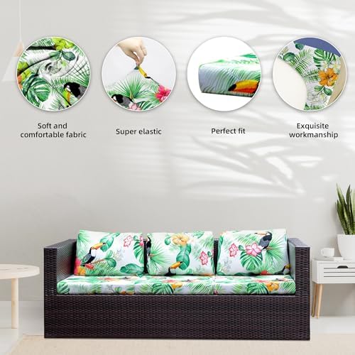 8 Pcs Outdoor Cushion Covers, Patio Sofa Cushion Covers Replacement - Image 4