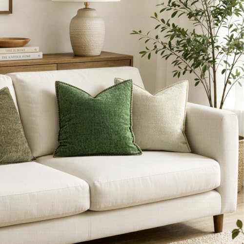 MIULEE Decorative Couch Throw Pillow Covers 18x18 Inch Forest Green 2 Pack - Image 4
