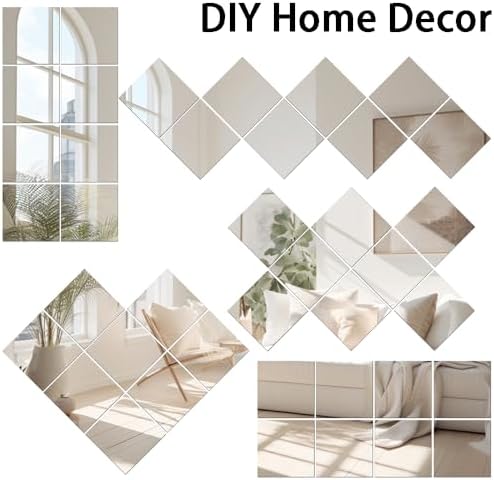 Vlush Home Gym Mirror Tiles 11'' x 11'' x 8PCS Full Body Mirror Full Length & Wall Mounted Mirrors Decorative for Home Gym, Door, Bedroom & Bathroom - Image 5