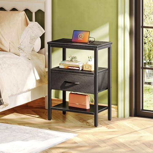 SUPERJARE Nightstand Set of 2 with Charging Station, USB-C Port, End Tables - Image 2