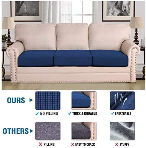 H.VERSAILTEX Super Stretch Stylish Cushions Covers/Furniture Cover Spandex Jacquard Small Checked Pattern Super Soft Slipcover Washable Individual - Image 2
