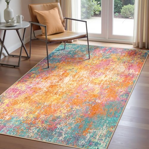 RELEANY Washable 3'x5' Abstract Area Rug for Living Room Starlight by RELEANY