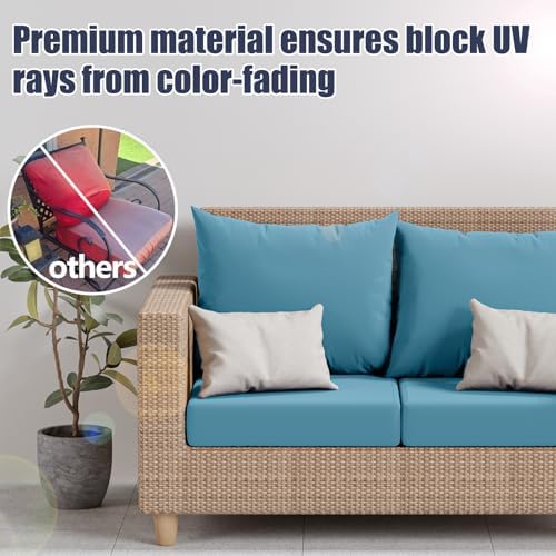 8Pcs Outdoor Cushion Covers, Stretch Patio Furniture Couch Chair Slipcovers - Image 3